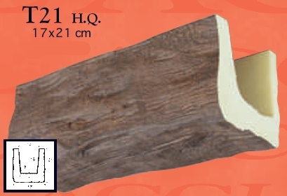 Балка полиуретановая. Декоративная балка Т21 ( Античная) .