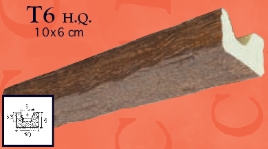 Балка полиуретановая. Декоративная балка Т6 ( Античная) .
