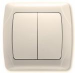 Выключатель VI-KO Carmen двухклавишный кремовый Выключатель VI-KO Carmen двухклавишный кремовый