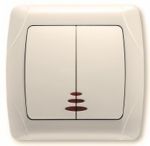 Выключатель VI-KO Carmen двухклавишный с подсветкой кремовый Выключатель VI-KO Carmen двухклавишный с подсветкой кремовый