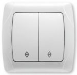 Выключатель VI-KO Carmen двухклавишный проходной белый Выключатель VI-KO Carmen двухклавишный проходной белый