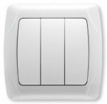 Выключатель VI-KO Carmen трехклавишный белый Выключатель VI-KO Carmen трехклавишный белый