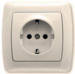 Розетка VI-KO Carmen одинарная с заземлением кремовая