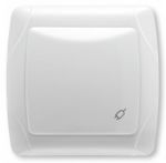 Розетка VI-KO Carmen одинарная с заземлением и крышкой белая