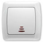 Выключатель VI-KO Carmen одноклавишный с подсветкой белый Выключатель VI-KO Carmen одноклавишный с подсветкой белый