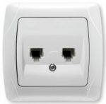 Розетка VI-KO Carmen двойная телефонная белая