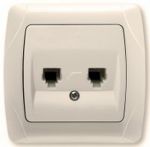 Розетка VI-KO Carmen двойная телефонная кремовая