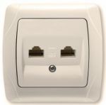 Розетка VI-KO Carmen двойная копьютерная (витая пара) кремовая