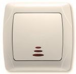 Выключатель VI-KO Carmen одноклавишный с подсветкой кремовый Выключатель VI-KO Carmen одноклавишный с подсветкой кремовый