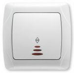 Выключатель VI-KO Carmen одноклавишный проходной с подсветкой белый Выключатель VI-KO Carmen одноклавишный проходной с подсветкой белый